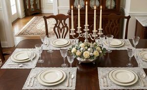 Elegant Silver pvc table mat