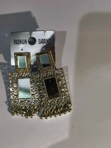 Stylish Mirror Work Earrings