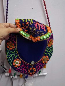 Radha Krishna Embroidery Sling Bag