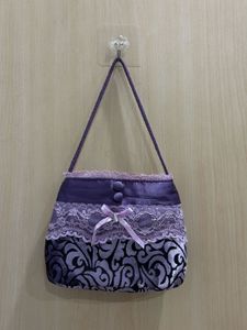 Y2k Cute Purple Small Hand Bag with Lace