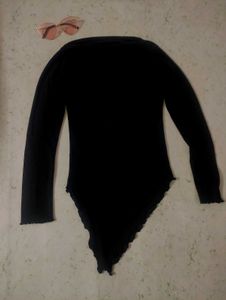 Pinteresty Black Frill Top