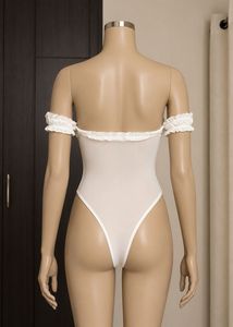 White Ruffled Off-Shoulder Bodysuit
