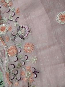Beautiful Pink Saree with Embroidered Border