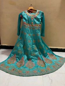 Turquoise Anarkali Gown