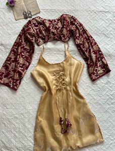 y2k banarsi silk corset 2 in one kurti