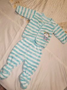 Cozy Striped Baby Sleepsuit Set
