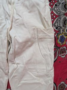 White Paperbag Waist Pants