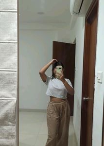 Stylish Crop Top & Wide Leg Pants Set