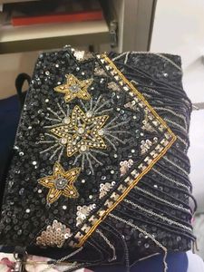 Sparkling Star Embellished Clutch Bag