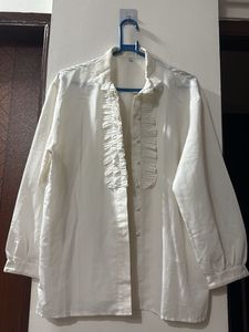 Elegant White Ruffle Shirt