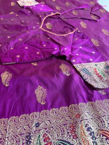 Pure Magenta Banarasi Saree with Blouse