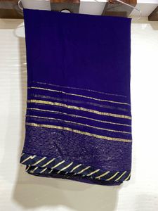 Blue Chiffon Saree with Blouse