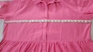 Pretty Pink Button-Up Babydoll tunic top