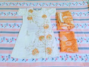Cream(off white) Colour Kurta Set