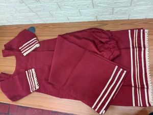 Maroon Kurta Set with Trousers