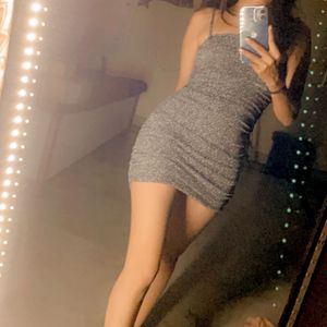 Sparkly Ruched Mini Dress