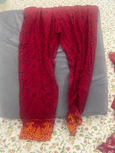 red kurta set