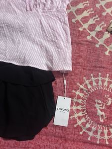 Cute Pink &amp; Black Outfit Set