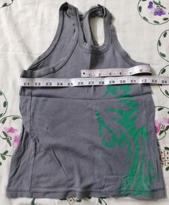 Gray Tank with Green Graphic
