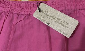 Pink Wide Leg Cotton Pants