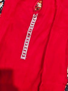 red suit with dupatta
