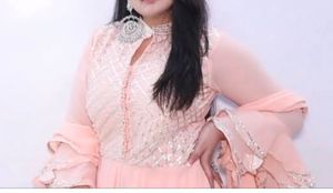 Elegant Peach Embroidered Anarkali Suit