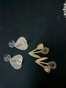 Lily and Heart Earrings