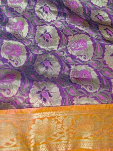 Purple Silk Brocade Saree-only saree