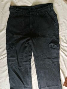 Black Cargo Denim Jeans