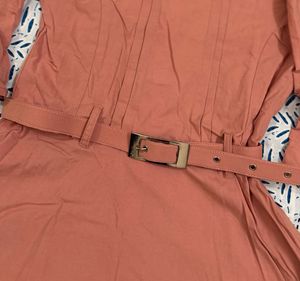 Vintage Pink Belted Dress