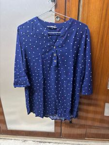 Chic Navy Polka Dot Top
