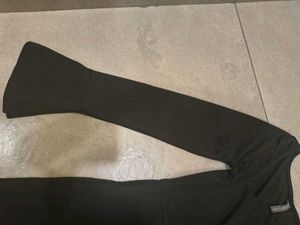 Elegant Black Bodycon Long Sleeve High Slit Dress