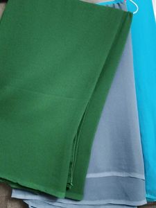Beautiful Teal ,Grey ,green Sarees set of 3