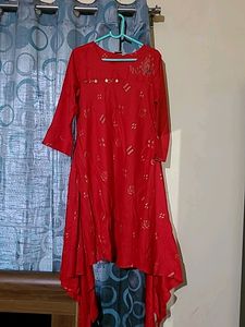 Beautiful Branded Red Asynchronous Kurta