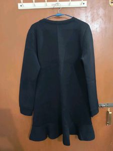 Cute Deer Graphic Black Dress