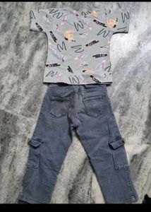 Combo Of Hudi,top And 2 Jins Set