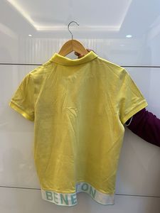 Yellow Zip Neck Polo Top