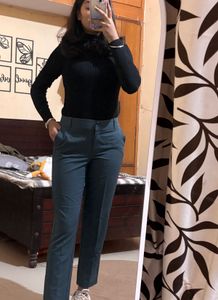 Bottle Green Straight Leg Pants