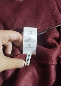 New Maroon Solid Hoodie/Jacket