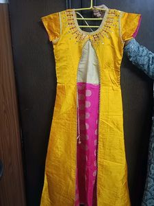 Ethnic Designer Long silk dress Gown With Coat
