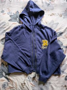 Navy Blue Zip-Up Hoodie