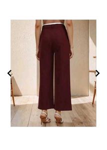 Burgundy Wide Leg Trousers
