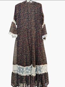Floral Print Ethnic Gown