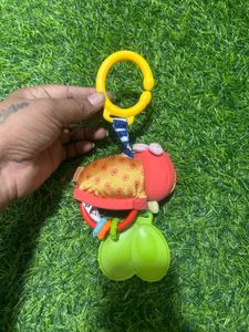 Embroidered ladybug rattle