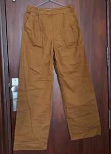 MANGO Brown Wide Leg Trousers