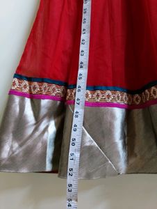 Red &amp; Silver Maxi Dress