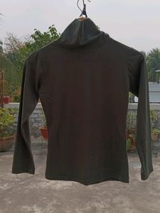 Olive Green Turtleneck Long Sleeve Top