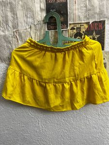 Yellow Tiered Mini Skirt