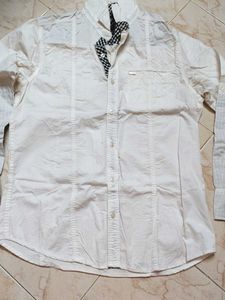 New XL Men's White Casual Button-Up Shirt