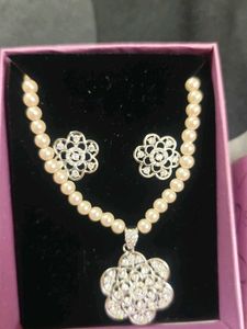 Pearl Necklace and Earring Set